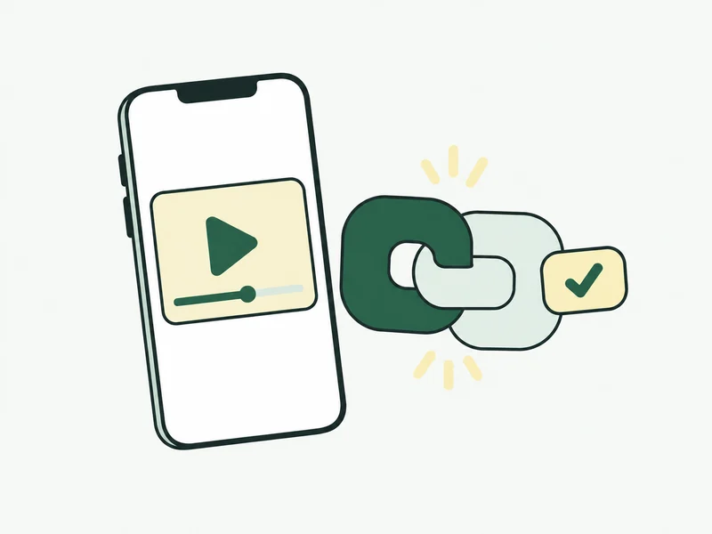 A video channel on a phone connected to a matching account, with a confirmation mark.